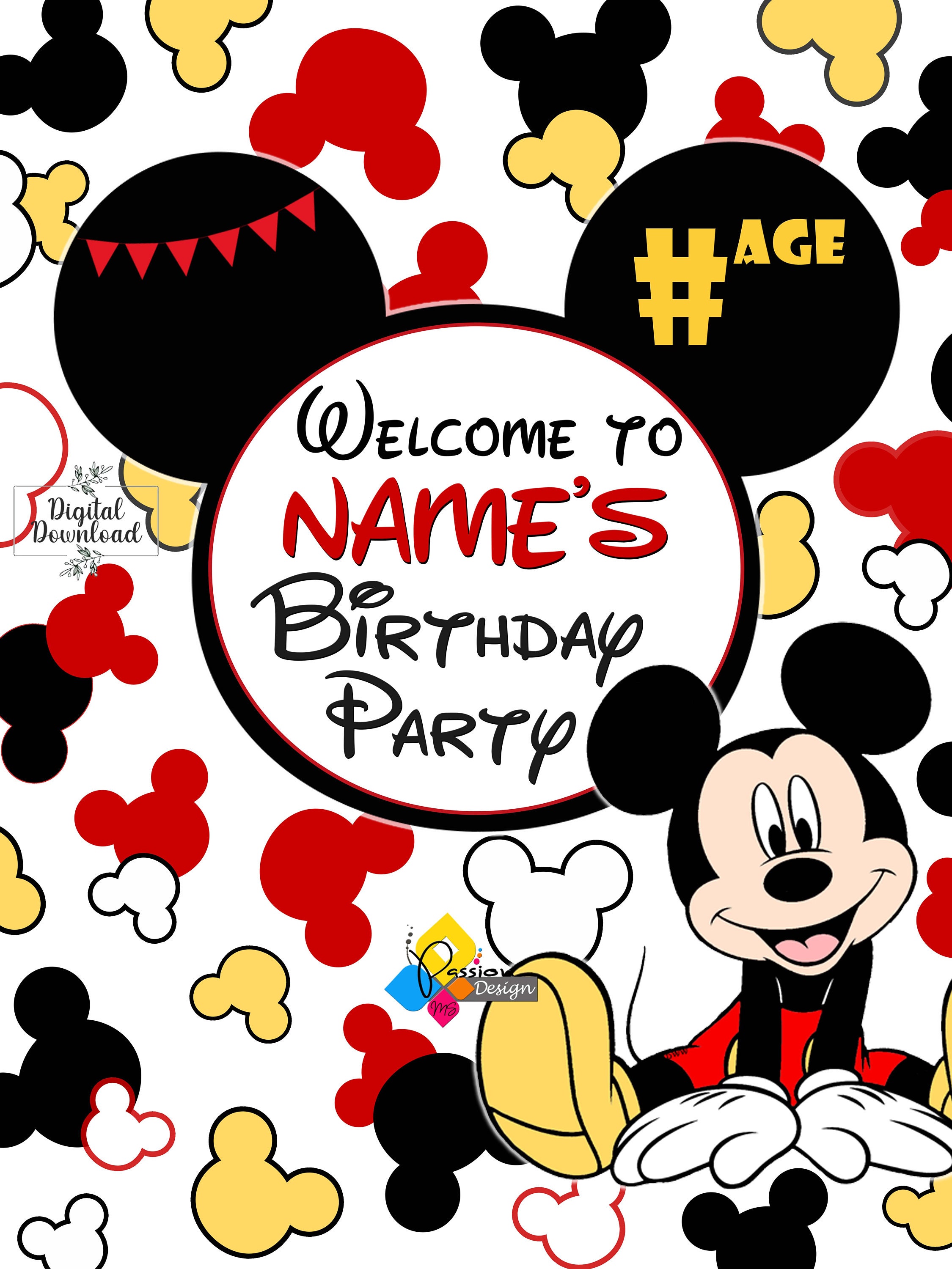 ミッキーマウスのWELCOMEボード ミッキーマウスのWELCOMEボード