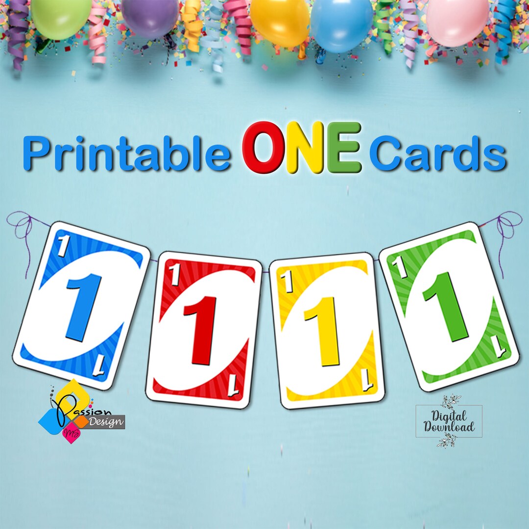 Printable First Birthday Number 1 Banner. Personalized DIY ONE Birthday