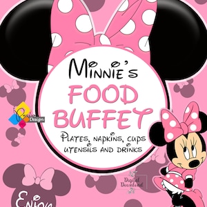 Printable MINNIE MOUSE Food Buffet Sign. Minnie Mouse Party Sign Food ...