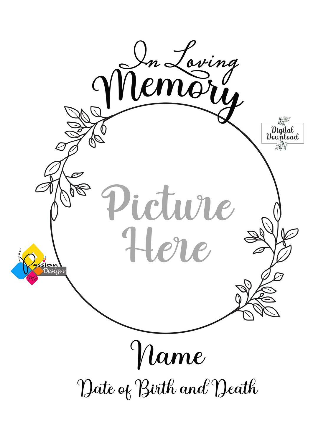 Memory Rip Word Disign Digital in Loving Memory Graphic for Cricut Cutout, T-shirt, Mug PNG ...