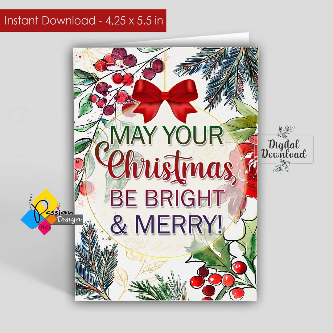 Digital CHRISTMAS Card Design. Instant Download or Personalised Christmas Digital Card