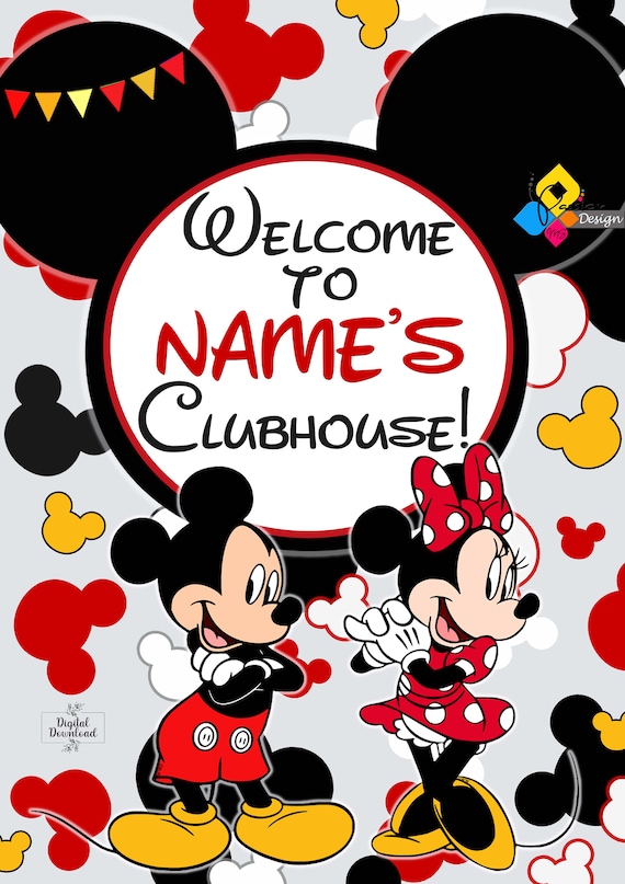 ミッキーマウスのWELCOMEボード ミッキーマウスのWELCOMEボード