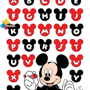 MICKEY Mouse Alphabet Poster. PRINTABLE Wall Art. Mickey Mouse ABC ...