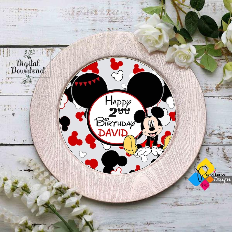 Printable MICKEY MOUSE Charger Plate Insert. Personalized Etsy