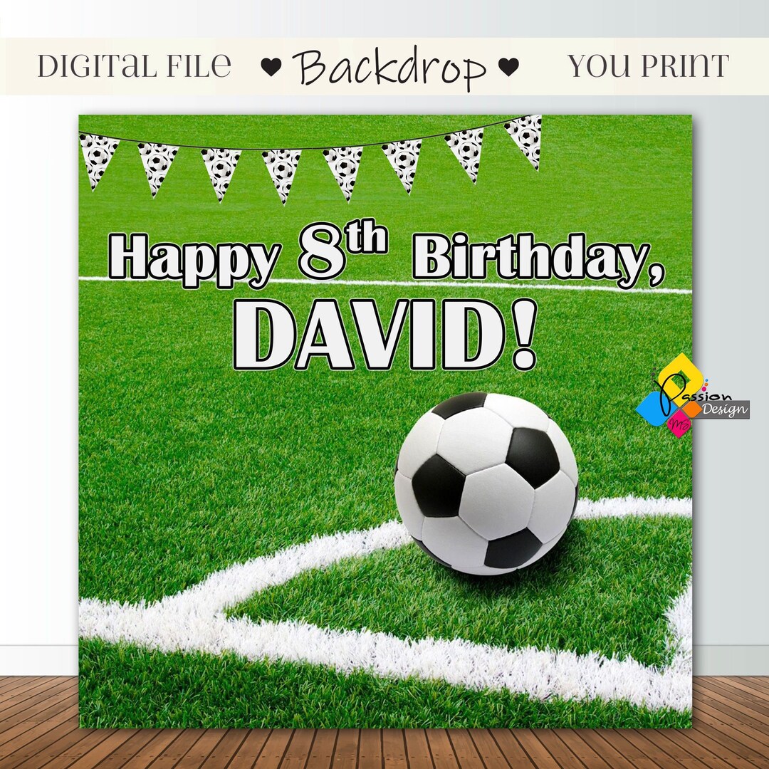 Printable SOCCER Backdrop. Soccer Birthday Party Decor. Soccer Theme