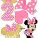 Printable MINNIE MOUSE Pink Gold Birthday Cake Toppers. Party - Etsy
