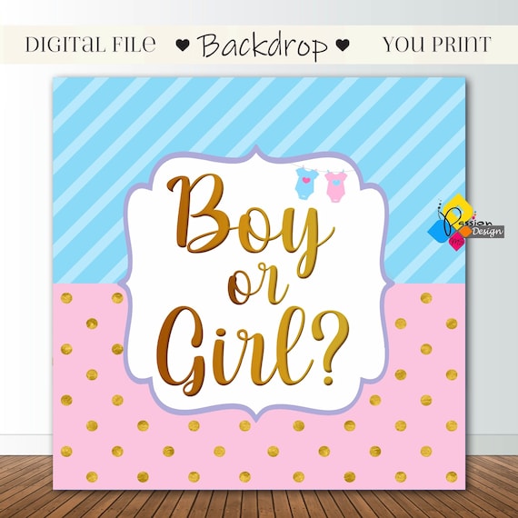 Printable BOY or GIRL GENDER Reveal Backdrop. Boy or Girl / He or She Party  Decoration. Digital Gender Reveal Banner. Instant Download