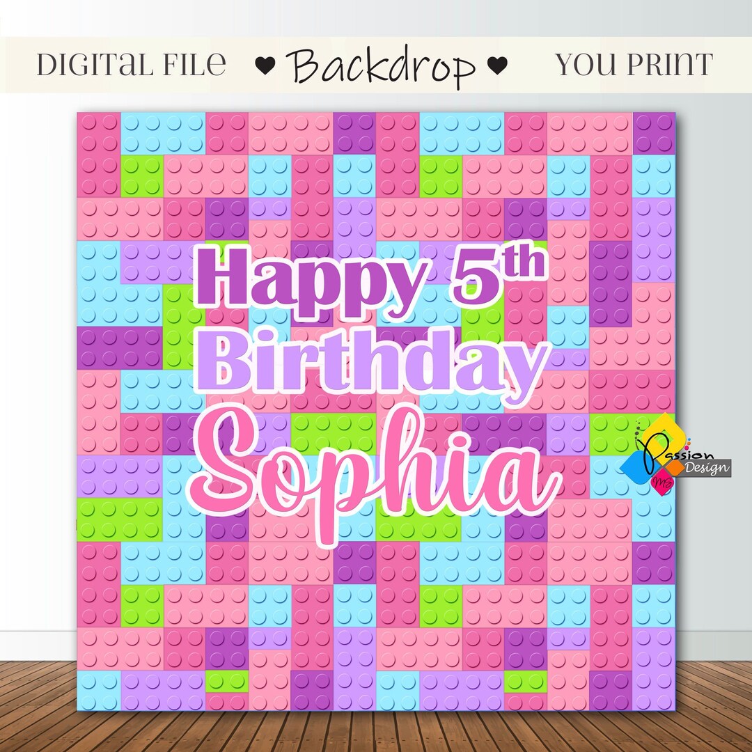 Printable BUILDING BLOCKS Birthday Backdrop. Building Blocks Party ...