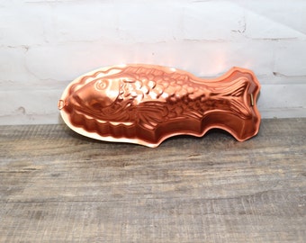 Copper Nautical Fish Jell-O Mold Cake Pan