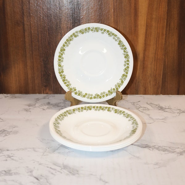 Vintage Corelle Saucers Crazy Daisy  Set of 4