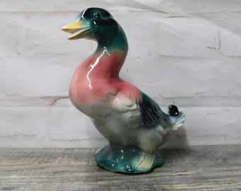 Royal Copley Mallard Duck Planter Ceramic Pottery Duck Planter