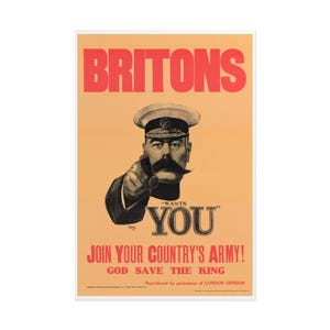 Vintage Recruitment Wall Art Print, Lord Kitchener &#39;Your Country Needs You&#39;