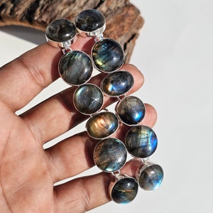 Multi Fire Labradorite Bracelet Bracelet, Adjustable Bracelet, 925 Sterling Silver Jewelry, Valentine&#39;s Day Gift, Bracelet For Best Friend