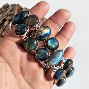 Multi Fire Labradorite Bracelet Bracelet, Adjustable Bracelet, 925 Sterling Silver Jewelry, Valentine&#39;s Day Gift, Bracelet For Best Friend