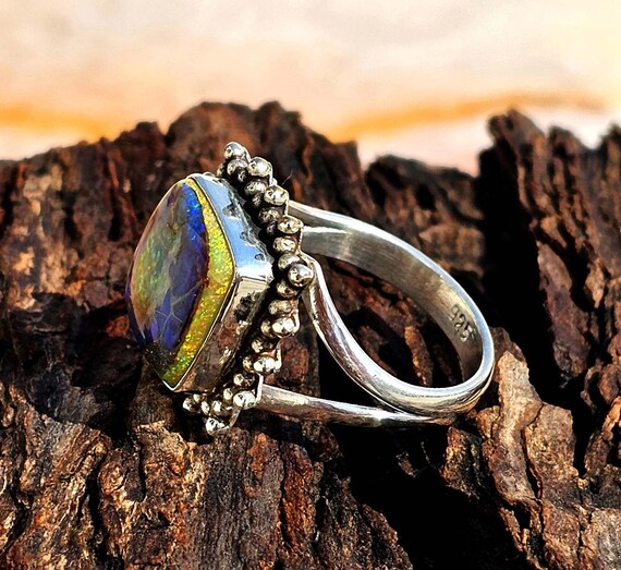 Buy Monarch Opal Ring Gemstone Ring 925 Sterling Silver Boho
