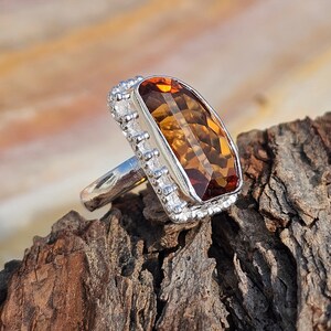 Citrine Gemstone Ring 925 Sterling Silver Ring, Statement Ring, Rings For Women, Valentine Day Gift Ring, Jewelry Citrine Silver Ring.