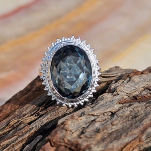 Genuine Iolite Gemstone Ring Handmade Jewelry Ring 925 Sterling Silver Ring Minimalist Ring Statement Ring Gift On Birthday Gift