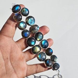 Multi Fire Labradorite Bracelet Bracelet, Adjustable Bracelet, 925 Sterling Silver Jewelry, Valentine&#39;s Day Gift, Bracelet For Best Friend