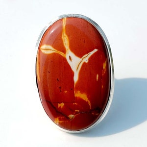Mookaite Jasper ring,Natural mookaite 925 sterling silver Handcrafted Jewelry, gift her Mookaite ring gift LARGE Mookaite Anniversary gift