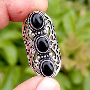 Sale ~  Black Onyx Ring, Handmade Ring, 925 Silver Ring, Gemstone Ring, Antique Ring, Onyx Stone Ring,Gift For Her,Ring
