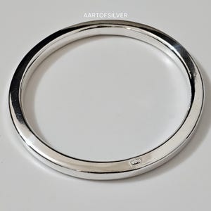 Chunky Sterling Silver Bangle Bracelet: Heavy Gauge, Boho Chic