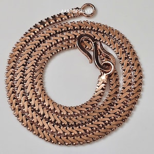 Red Copper Chain necklace/ Pure Copper Wheat chain/ Solid Copper jewelry Chain /Wheat chain Gift for Viking jewelry/ Eco friendly chain