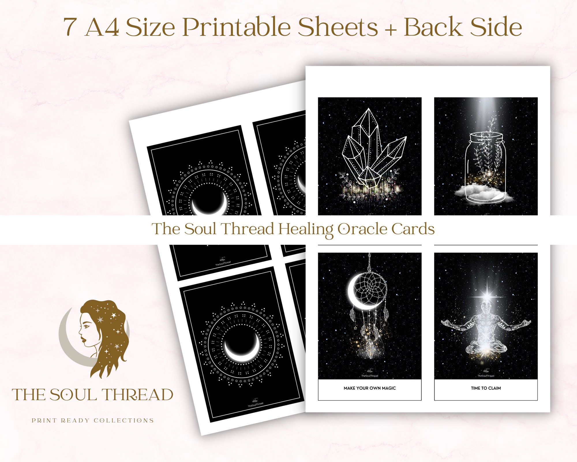Oracle Card Deck to Print at Home , Healing Oracle Cards, Printable ...