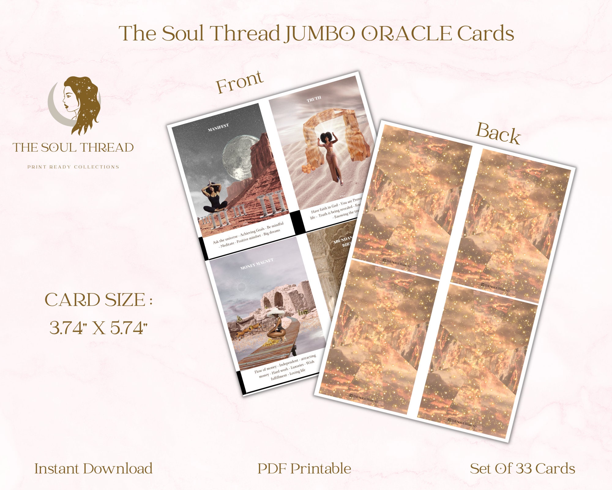 Oracle Card Deck to Print at Home Complete 33 Jumbo Oracle Cards ...