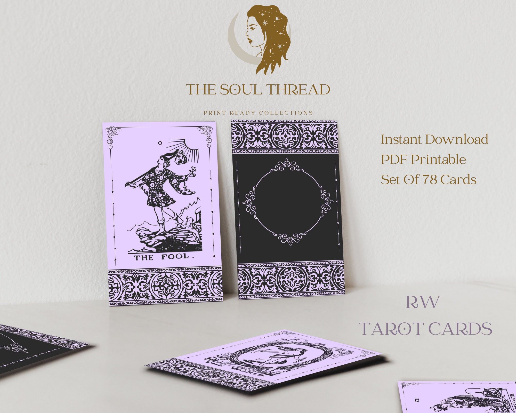Tarot Card Deck to Print at Home Complete 78card Tarot Deck Etsy