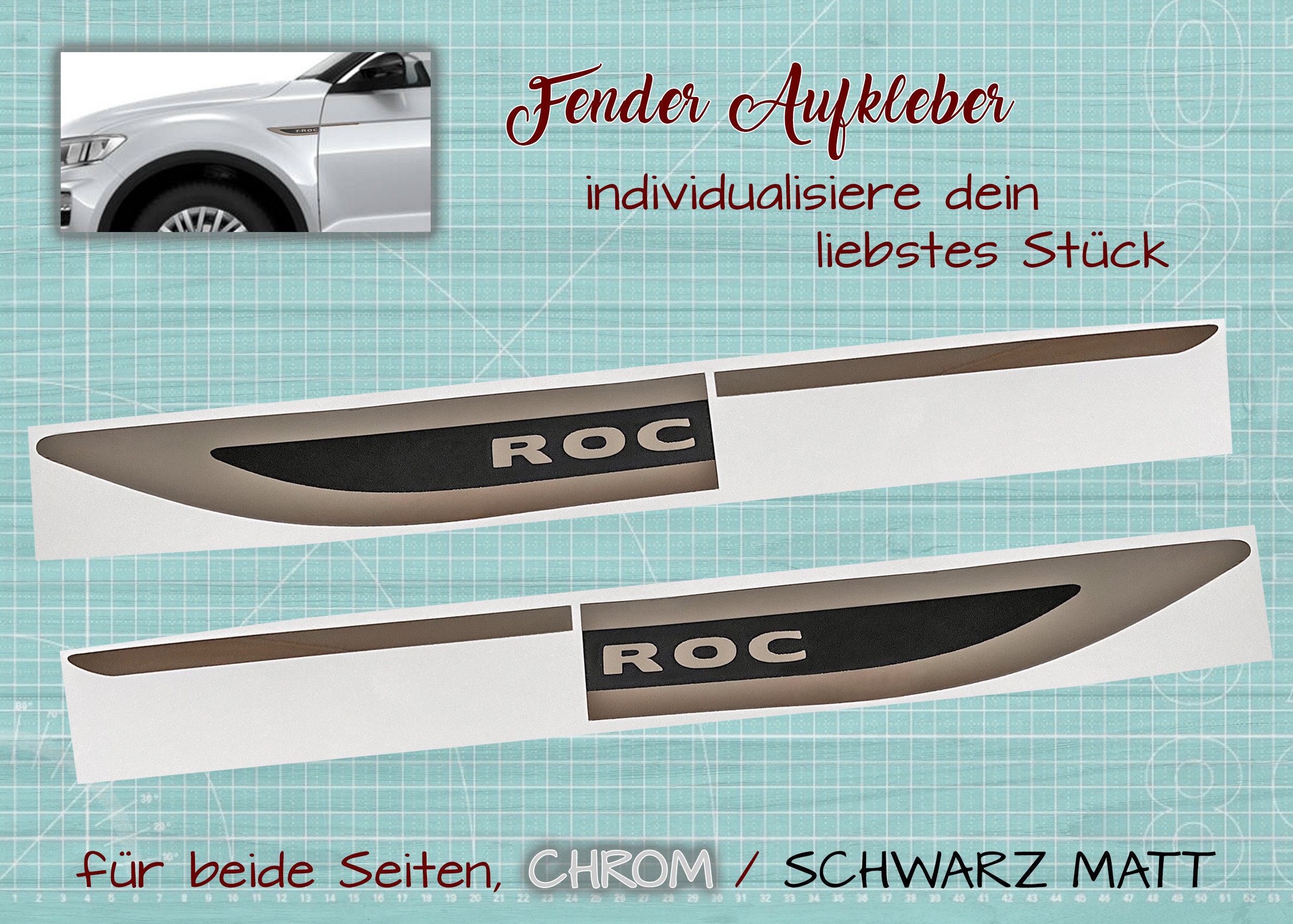 Original VW T-Roc Facelift Schriftzug Buchstaben Aufkleber