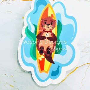 Sea Otter 841 | Individual | Waterproof Stickers | Weatherproof Stickers | Scratch-Resistant | Vinyl Stickers | Party Favor
