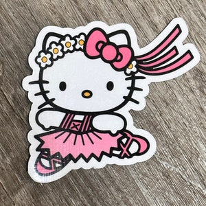 Kitty Ballerina | Individual | Waterproof Sticker | Weatherproof Stickers | Scratch-Resistant | Vinyl Sticker | Party Favor
