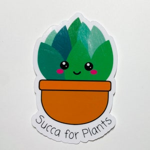 Succa pour plantes autocollants | Individuel | Autocollants imperméables | Autocollants résistants aux intempéries | Résistant aux rayures | Autocollants en vinyle | Faveur de fête