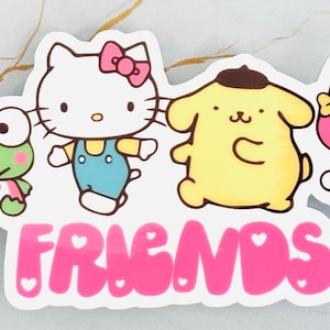 Hello Cat and Friends | Waterproof Stickers | Weatherproof Stickers | Scratch-Resistant | Vinyl Stickers | Party Favor