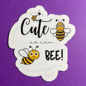 Cute Bee Sticker | Individual | Waterproof Stickers | Weatherproof Stickers | Scratch-Resistant | Vinyl Stickers | Party Favor
