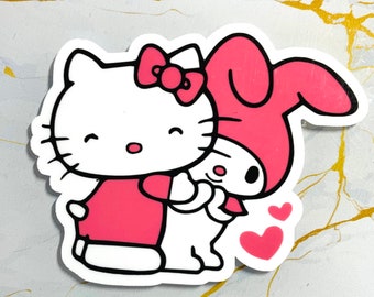 Hello Cat/ Melo Stickers | Individual | Waterproof Stickers | Weatherproof Stickers | Scratch-Resistant | Vinyl Stickers | Party Favor