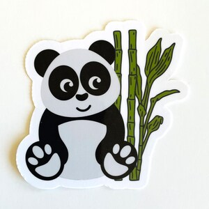 Autocollants Pandas | Individuel | Autocollants imperméables | Autocollants résistants aux intempéries | Résistant aux rayures | Autocollants en vinyle | Découpé | Faveur de fête