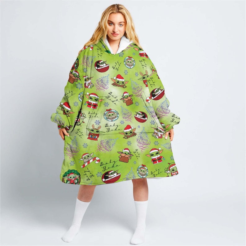 Baby Yoda Green Christmas Disney Oodie Blanket Hoodie/snug - Etsy