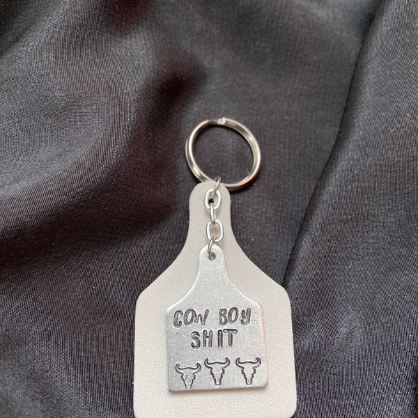 cowboy shit - cowtag keychain