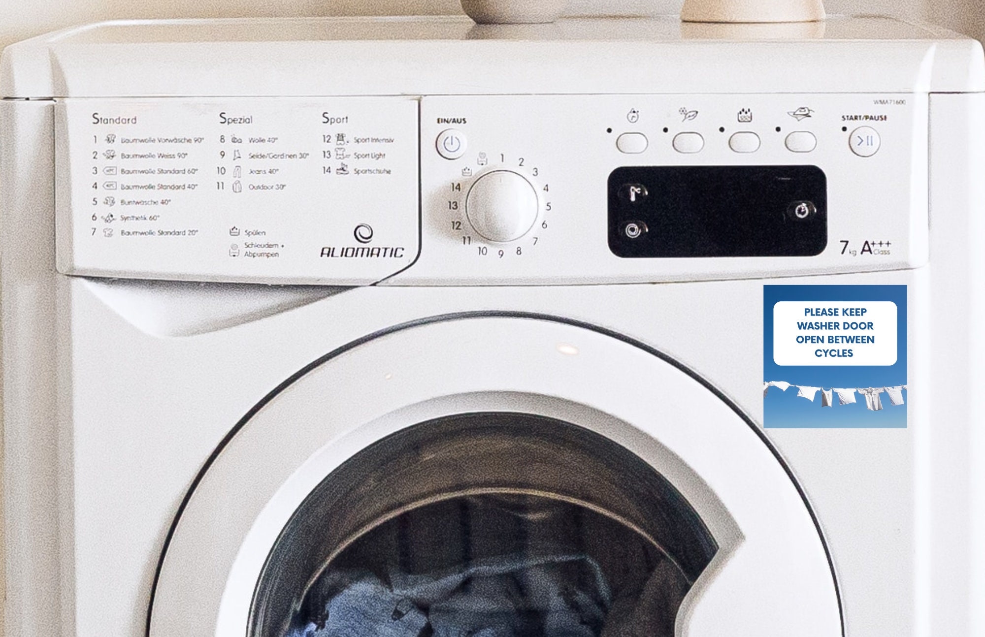 Keep Washer Door Open Front Loader Washing Machine Sign Etsy