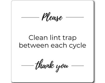 Lint Trap Clean Out Reminder Magnet