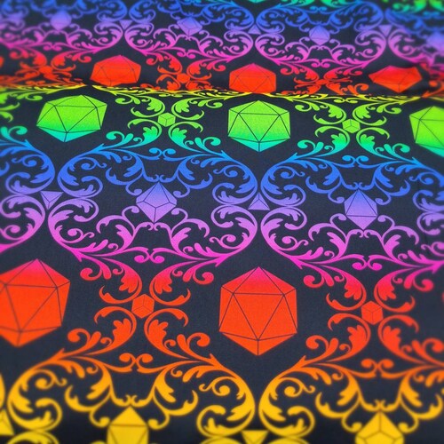 Rainbow Dice D20 Dnd EXTRA WIDE 60 Inch Cotton Quilting Fabric Etsy