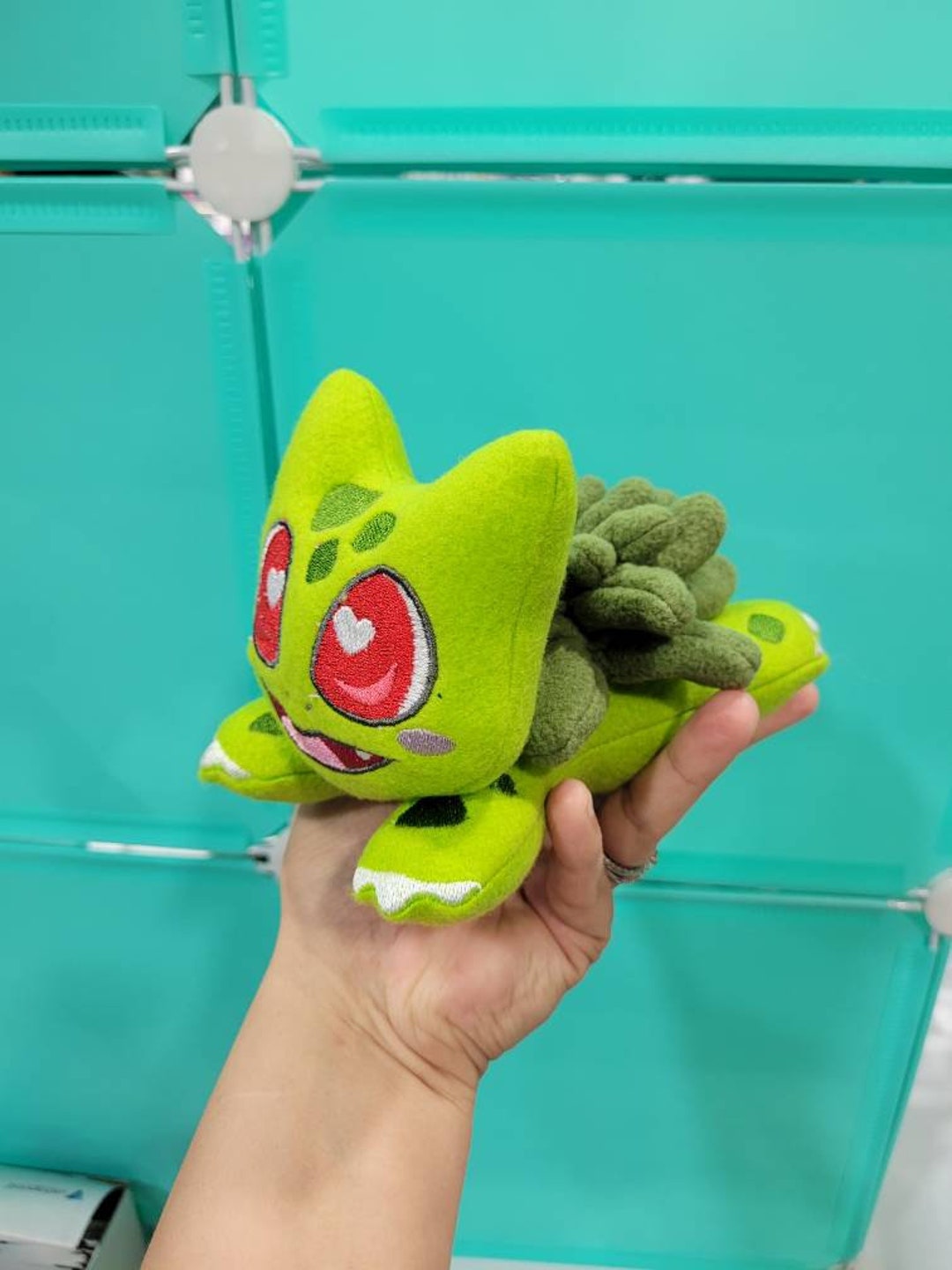 Succulent Plant Pocket Monster Plushie With Heart Eyes Made and