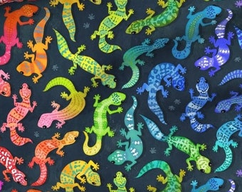Multicolored Gecko Cotton Fabric