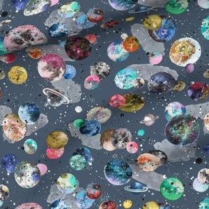 Planet Fabric Space Galaxy Cotton Quilting Fabric