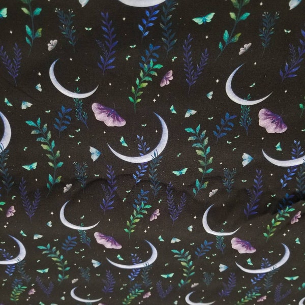 Moon Lunar Moth EXTRA WIDE 60 inch Cotton Quilting Fabric