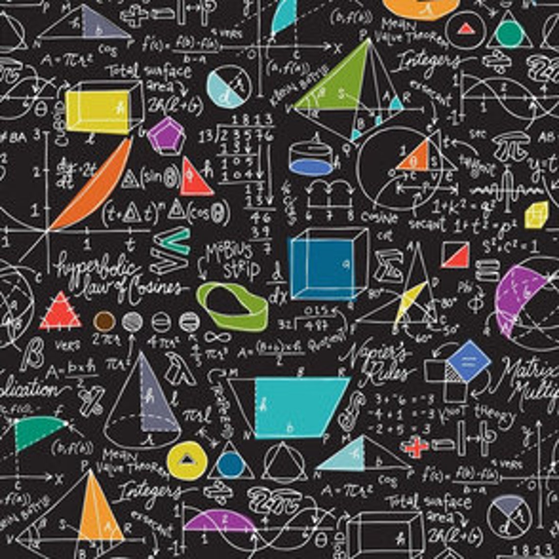 Math Fabric School Fabric Teacher Cotton Quilting Fabric Etsy