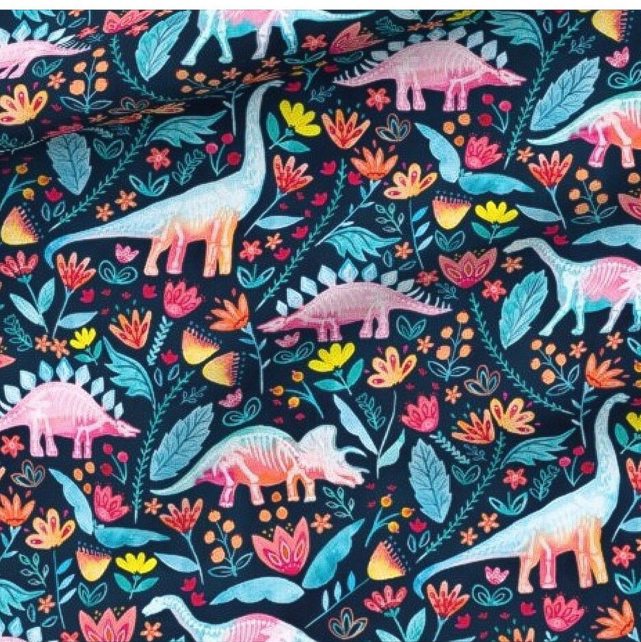 Dinosaur Fabric Cotton Quilting Fabric Etsy