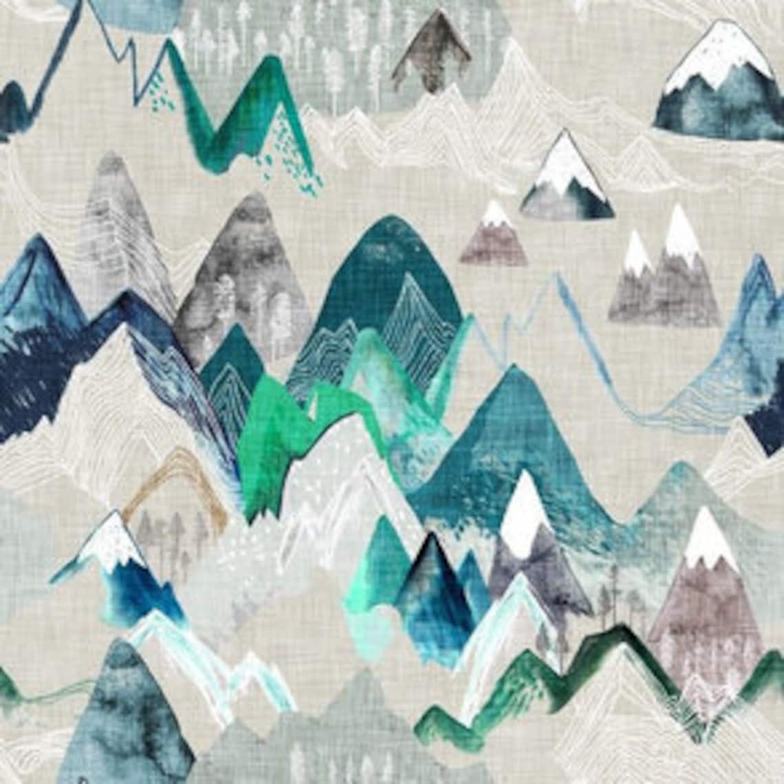 Mountain Fabric Cotton Quilting Fabric | Etsy