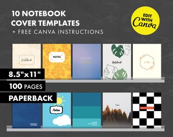 Canva KDP Notebook Cover Templates 8.5x11 (PDF Guide)